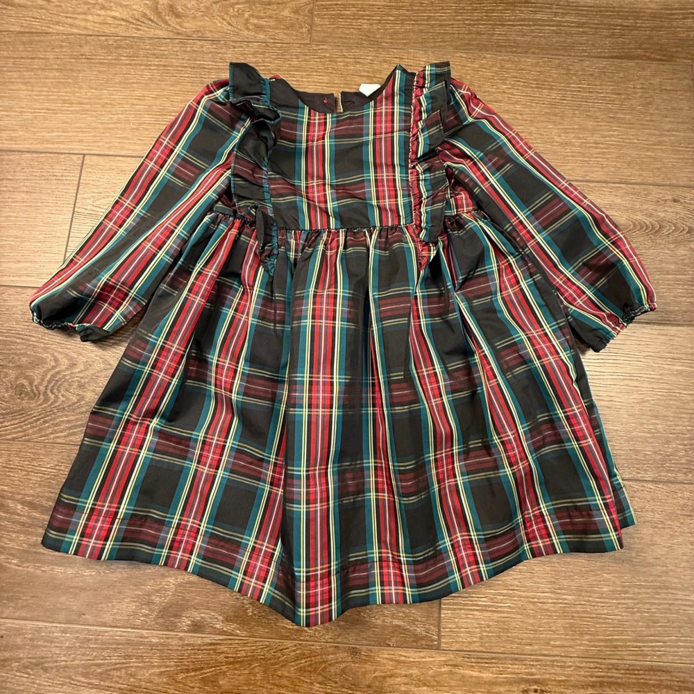Baby Gap Toddler Girls Plaid Ruffle Sleeve Dress 5T Holiday Christmas Party